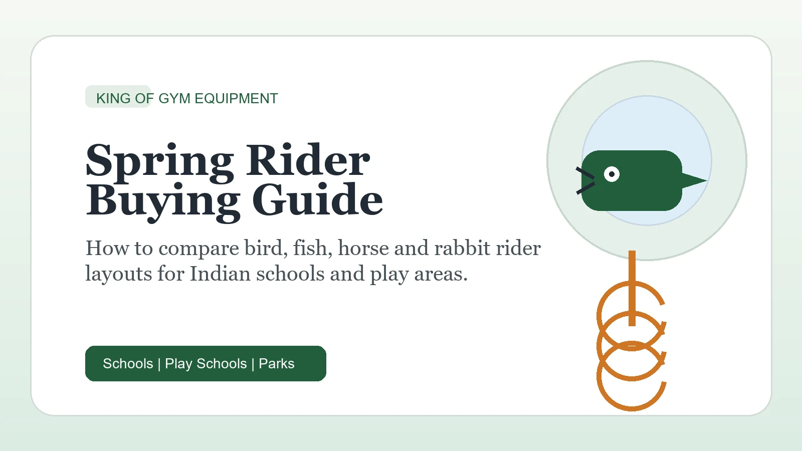 Editorial spring rider buying guide illustration for schools and parks in India